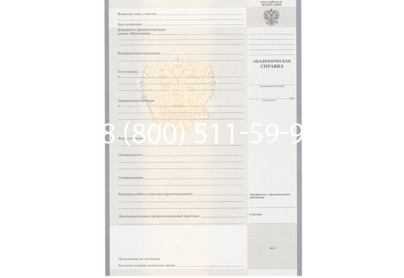 Купить Академическая справка образца 2010-2011 год для колледжа в Новом Уренгое Купить Академическая справка образца 2010-2011 год для колледжа в Новом Уренгое